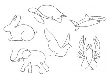 Stickserie - Tiere Line Art